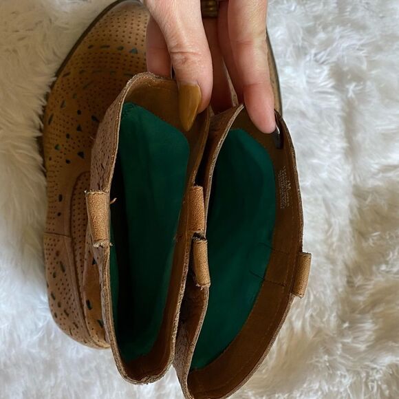 Reba Cowboy Boots Size 7 Leather Western Coastal Cowgirl Cutout Teal Underlay - Picture 8 of 12